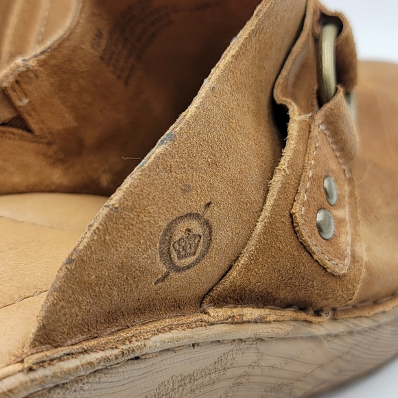 Born Women's Nola Tan Camel Distressed Leather Clogs/Mules Size 10. #1320 - Picture 4 of 10